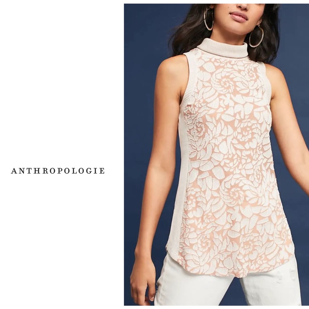 Anthropologie Meadow rue Ribbed turtleneck tank